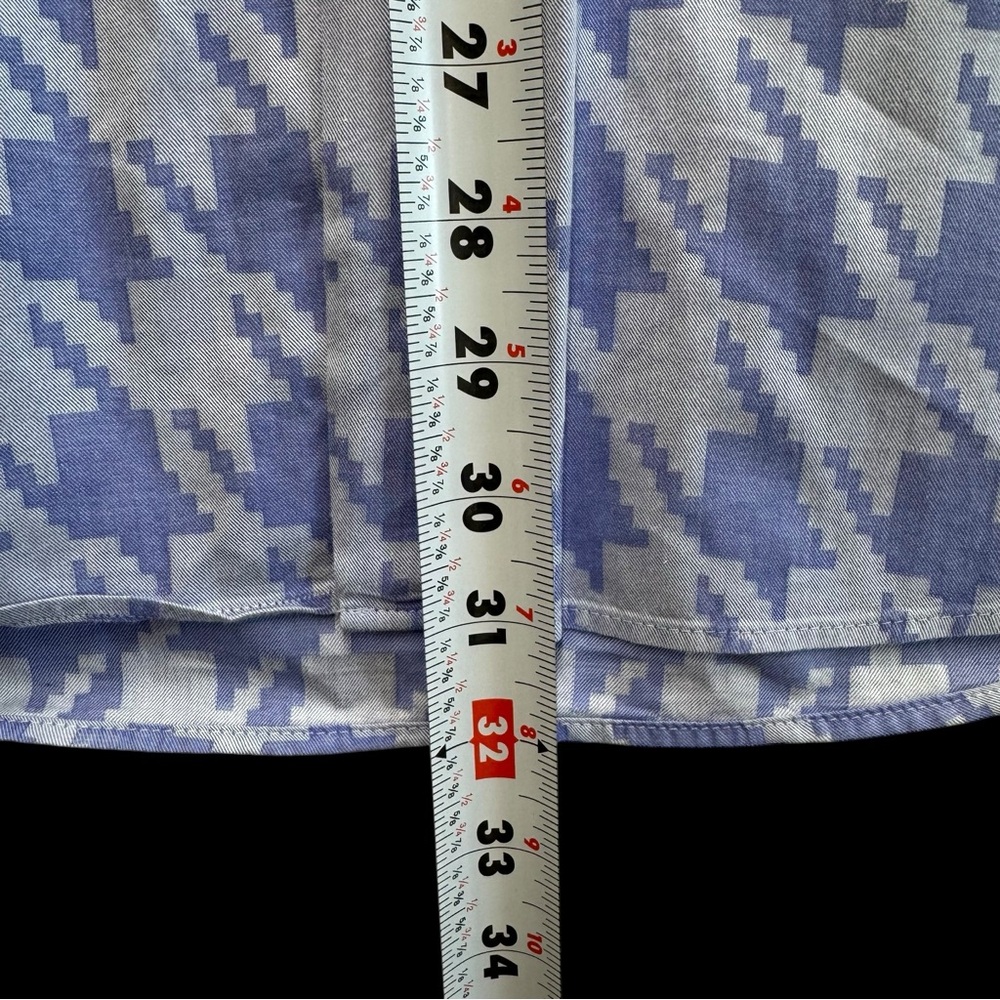 Vercini Blue Purple Geometric Long‎ Sleeve Button Down Shirt XL 100% Cotton #222 - Picture 4 of 8